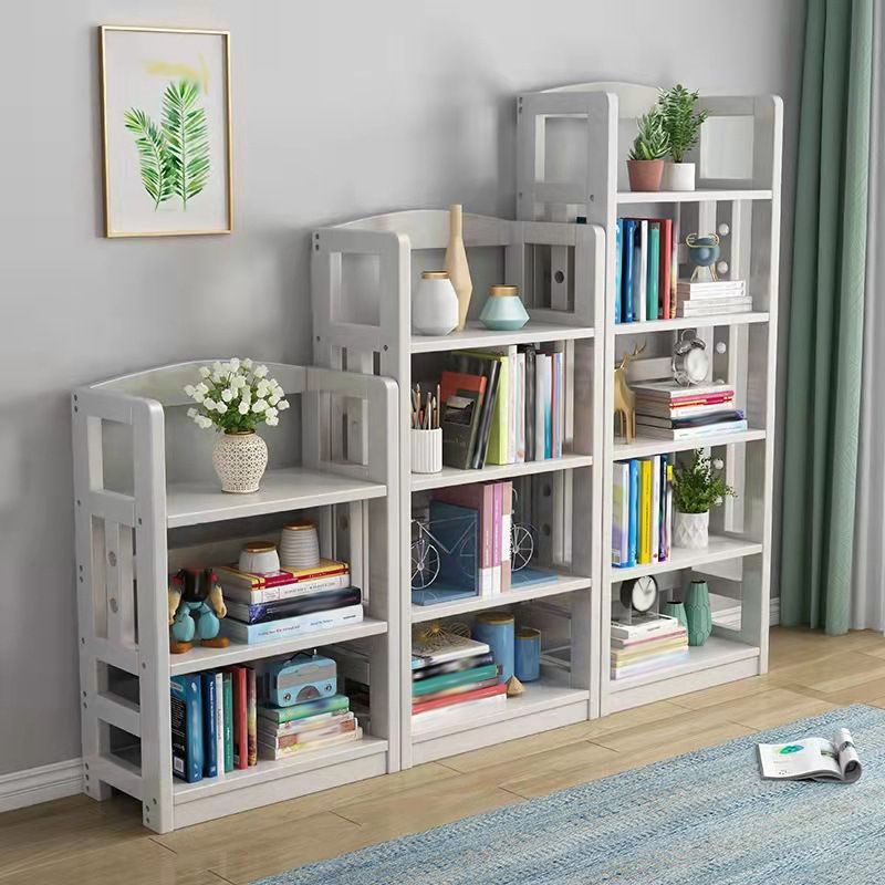 Modern Open Back Standard Bookshelf Wooden Bookcase with Shelves for Study Room