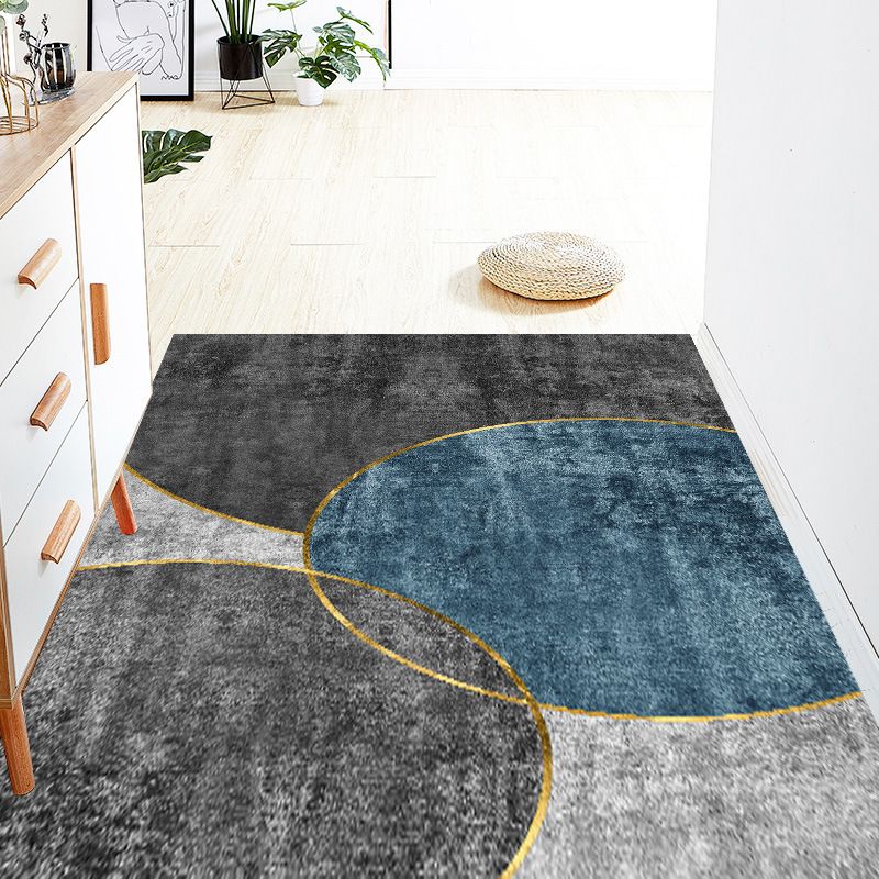 Farbblock Teppich Polyester Fläche Teppich Flecken widerstandsfähiger Teppich für Wohnzimmerdekoration