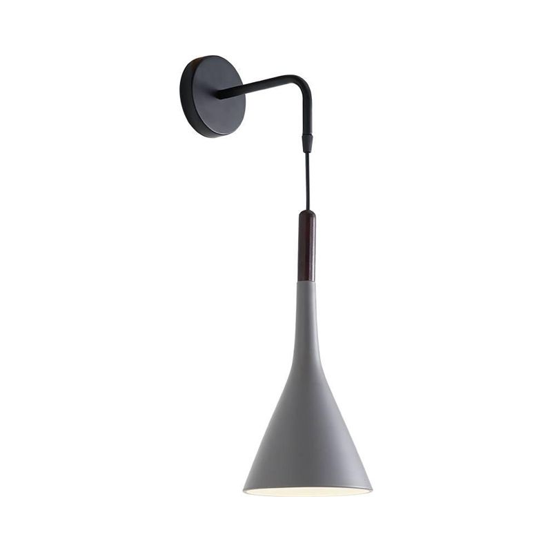 Trichter/Glocken-/Geweihenwand hängend hängendes helles nordisches Eisen eins graues Wandmontage in warmem/weißem Licht für Schlafzimmer