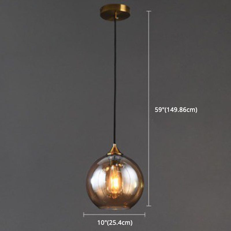 Post-Modern Minimalist Design Hanging Lamp 1 Light Globe Glass Shade Pendant Light