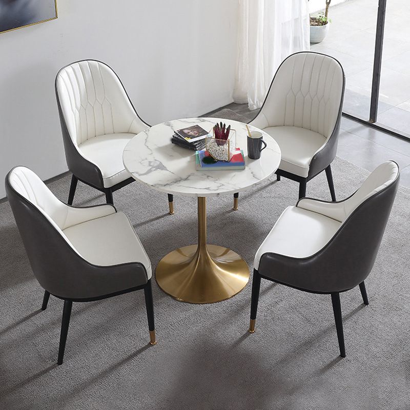 Modern Faux Marble Dining Set with Padded Chairs 1/2/4/5 Pieces Dinette Set