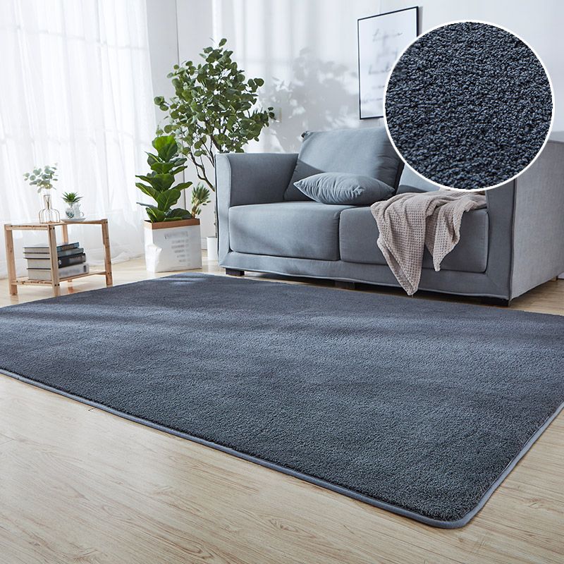 Minimalism Living Room Area Rug Multi-Colored Plain Rug Polyester Non-Slip Backing Machine Washable Stain Resistant Carpet