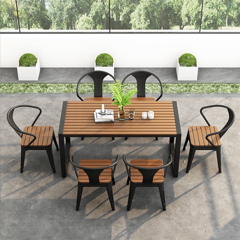 Industrial Arm Chair Iron Black Open Back With Arm Dining Armchair