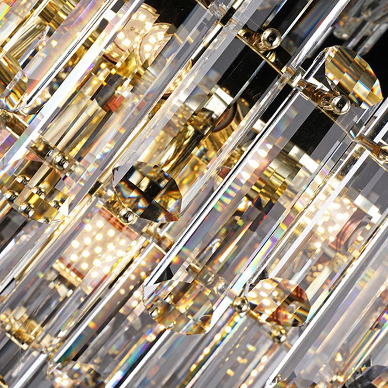 3 niveles Candelier de cristal biselado Luz de luz contemporánea 8/12 luces claras luz de techo colgante