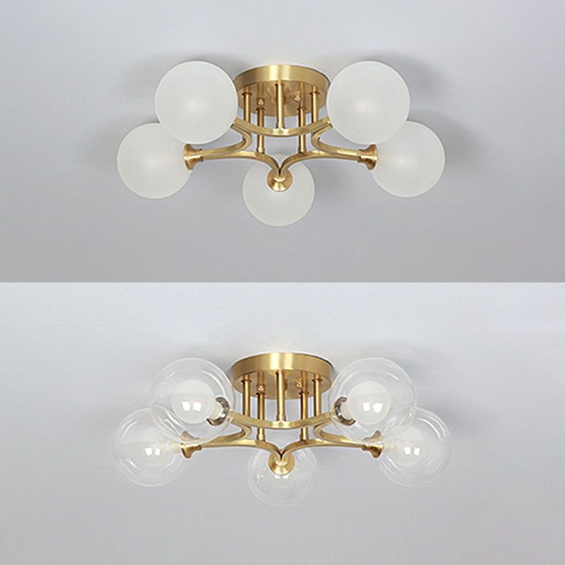 Burbujas de vidrio Semi-Flush Light Modern Style Semi Flush Lighting para dormitorio