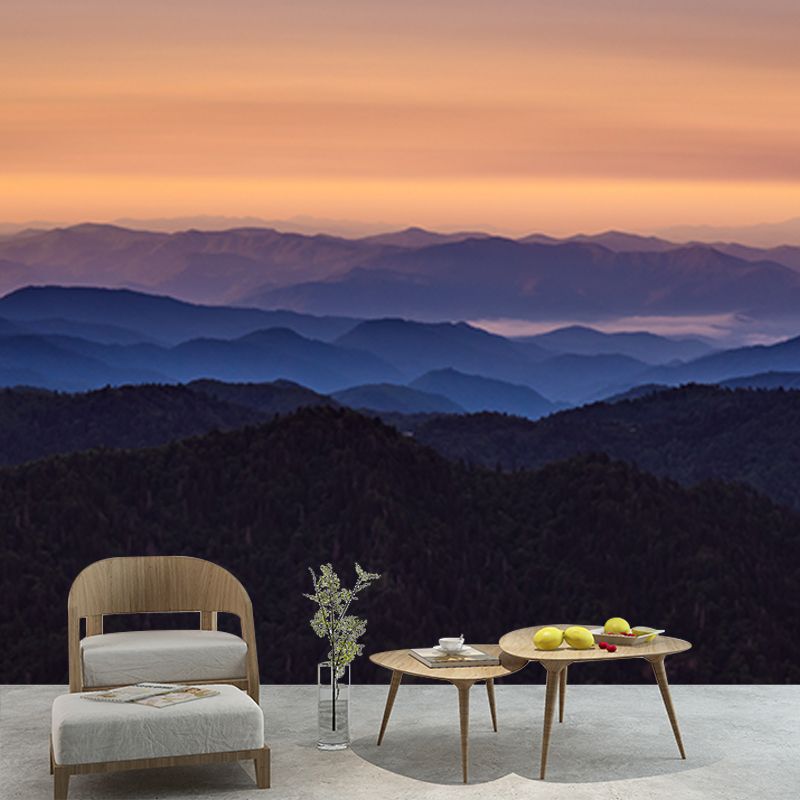 Mountain Range Stain Resistant Mural Washable Wallpaper Sitting Room Wall Mural