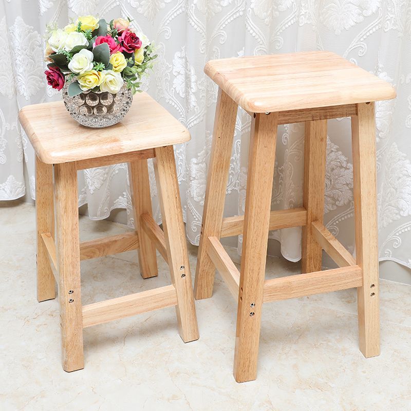 Taburete de bar sin respaldo moderno sin brazos de madera para el hogar con asiento y pedal de madera