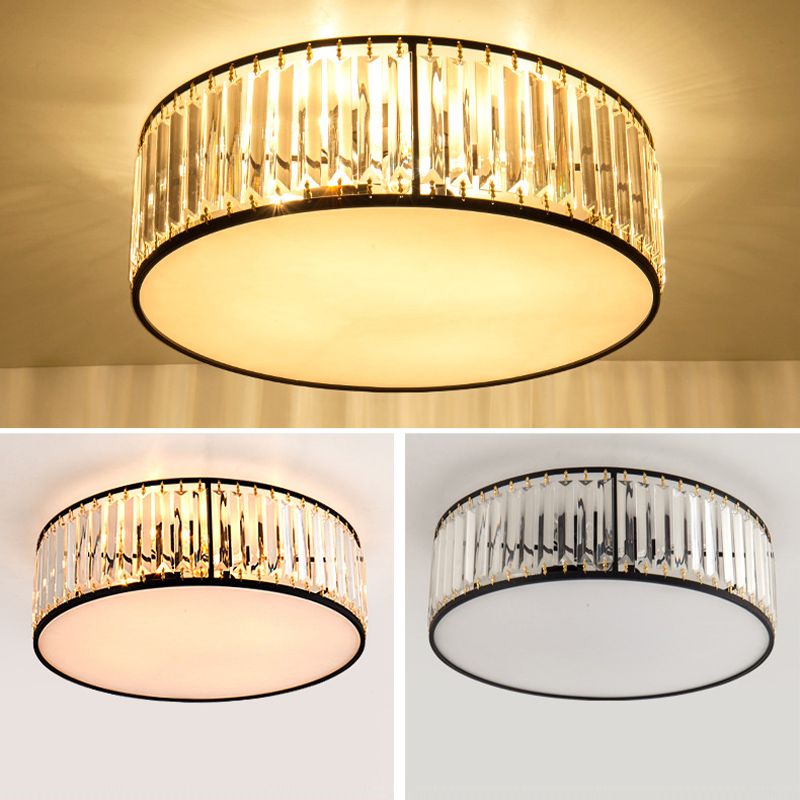 Modern Home Decor Drum Shape Flush Crystal Soffitto Luci per Sailing Room