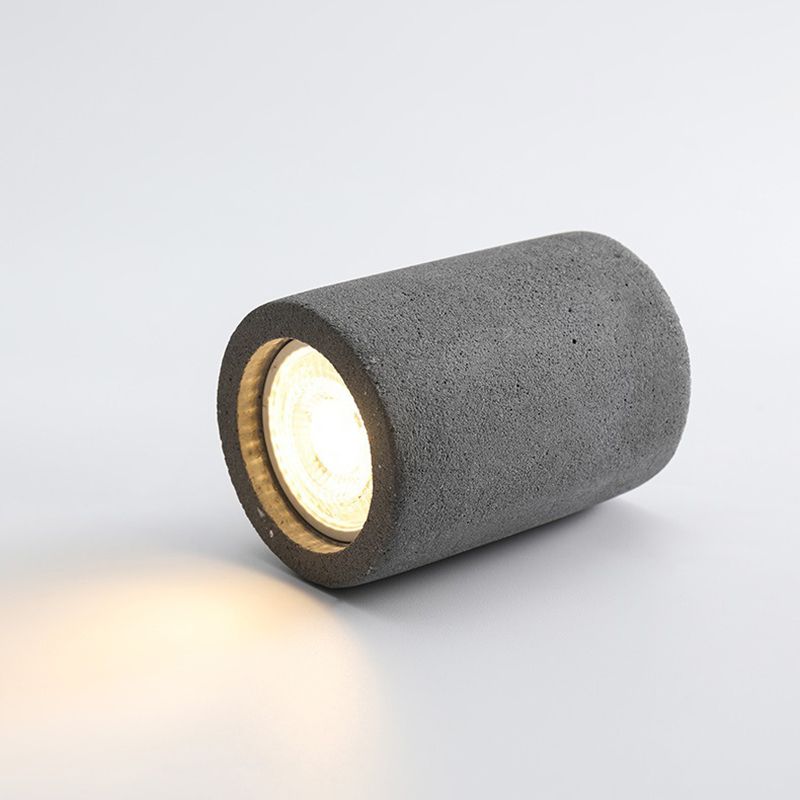 Modern LED Ceiling Flush Cylinder Black / White Cement Flush Mount