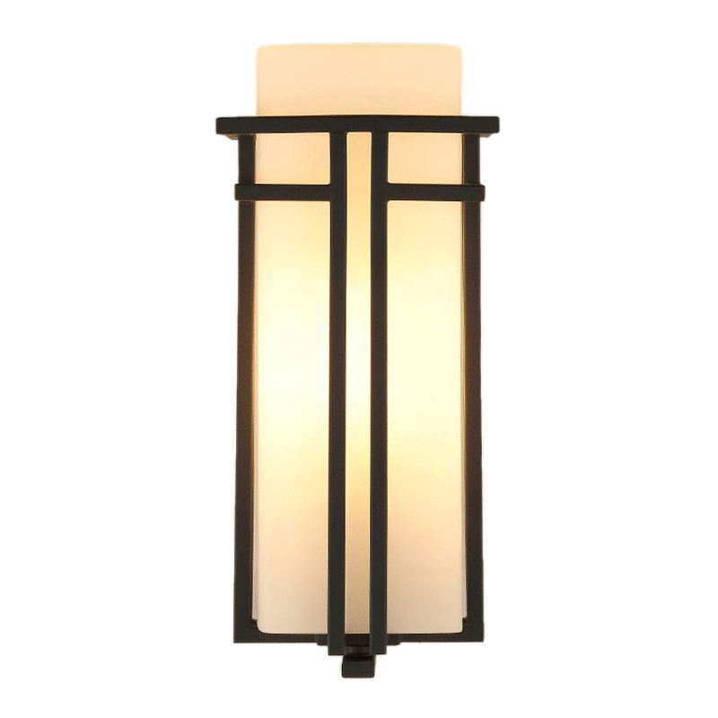Modern Sconce Light Geometric Glass 1 Light Wall Lamp in Black