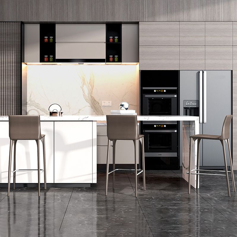 Faux Leather Upholstered Dining Stools Low Back Dining Stools
