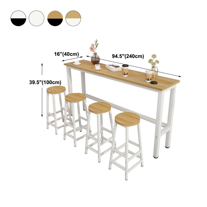 Contemporary Bar Table Rectangle Bar Dining Table with Trestle Base