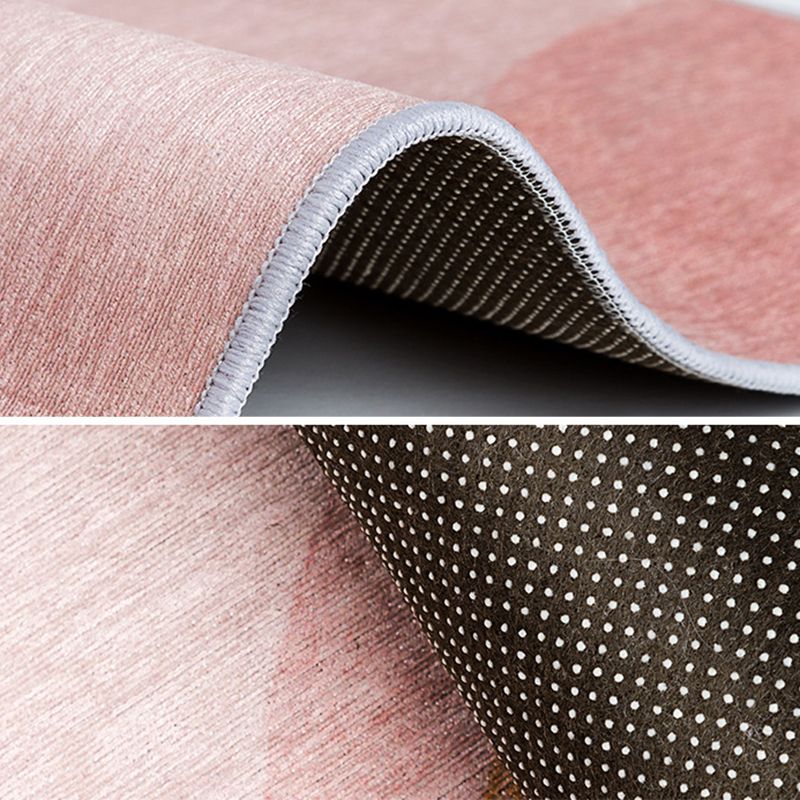 Apricot Tone Casual Area Carpet Polyester Color Block Indoor Rug Anti-Slip Backing Carpet for Living Room