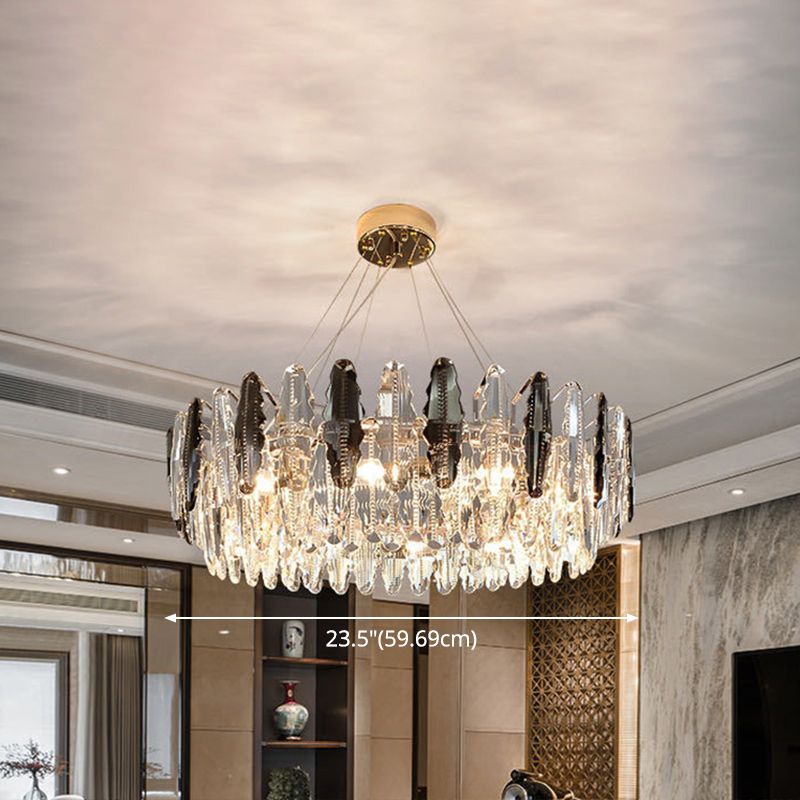 Luce soffitto a sospensione tamburo modernista modernista fumio grigio cristallo soggiorno lampada lampada