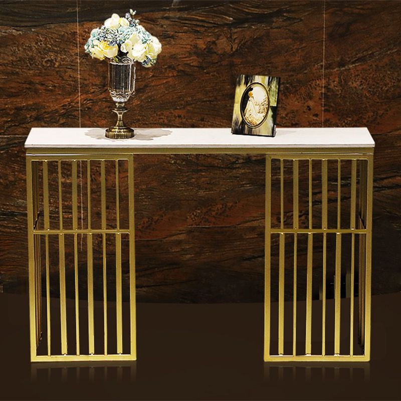 Glam Sofa Console Table Antique Finish Console Accent Table with Shelf