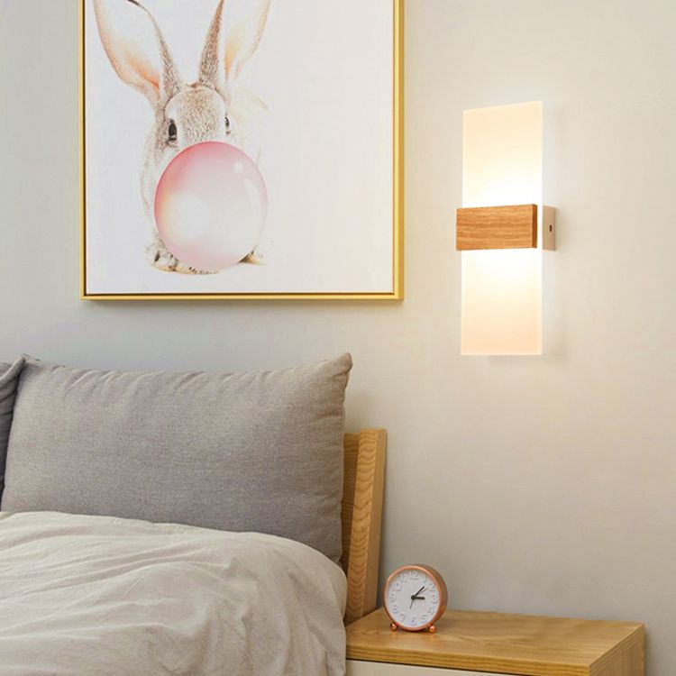 Madera de 1 luces LED LIGHT MODERNA NORDIC SDIPCURA PARA EL DORMITORIO