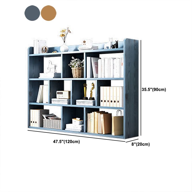Contemporary Wooden Shelf Bookcase Cube Bookshelf for Study Room