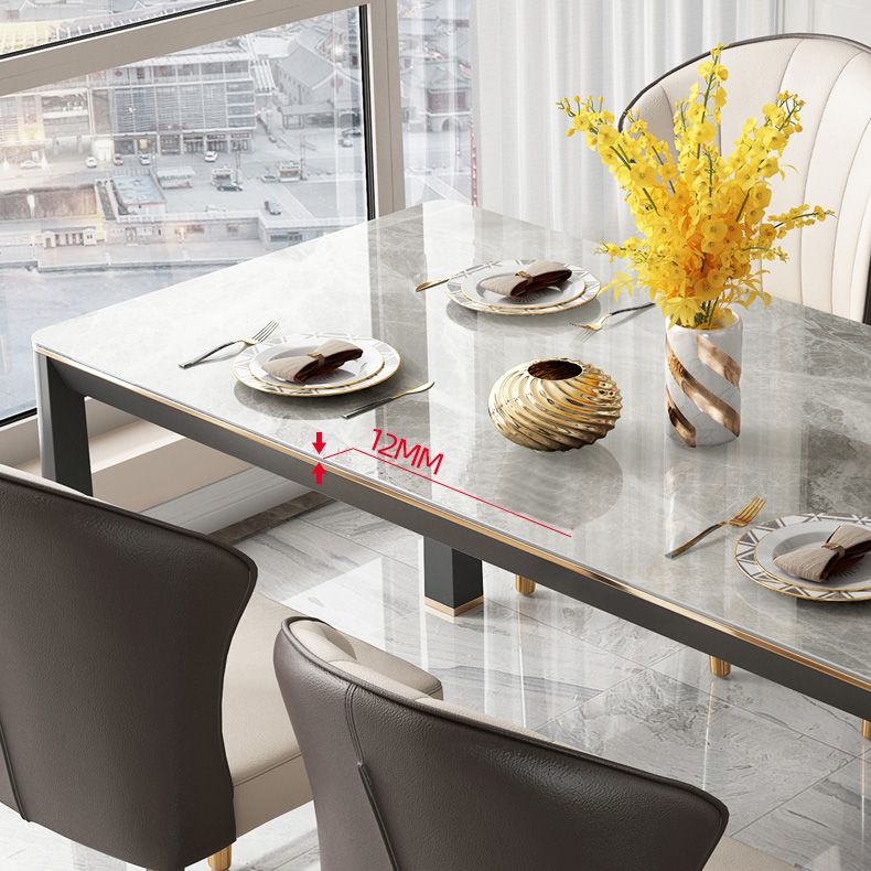 Oak Solid Wood Legs Dining Table Mid-Century Rectangle Dining Table