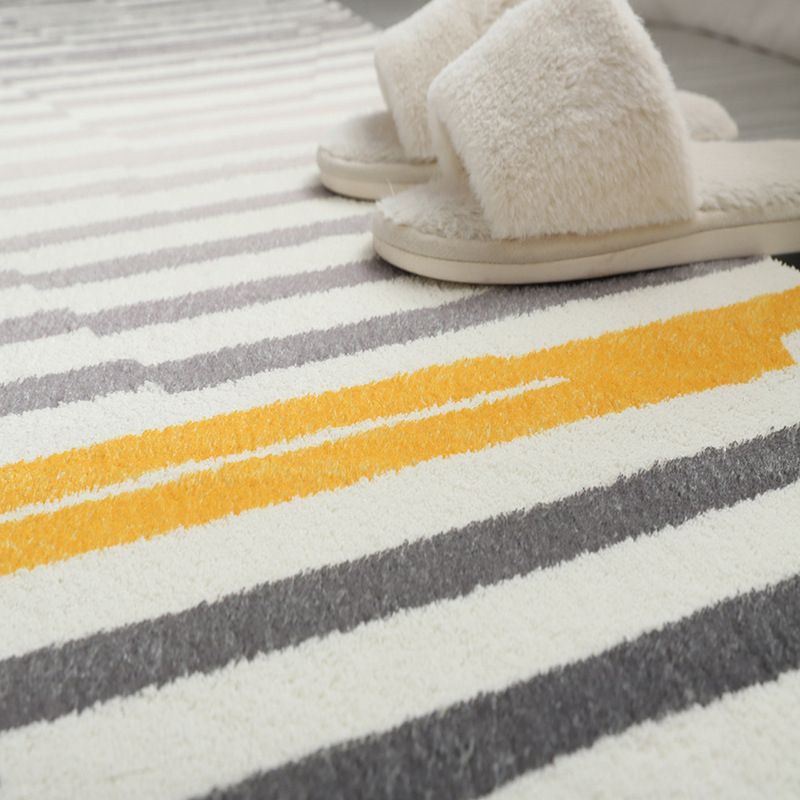Trendy Simple Geometric Design Rug Creative Soft Polyester Indoor Carpet Polyester Friendly Washable for Bedroom