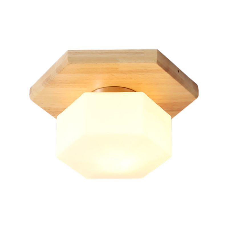 Geometric Flush Lighting Nordic Style Frosted Glass 1 Light Foyer Flush Mount Light