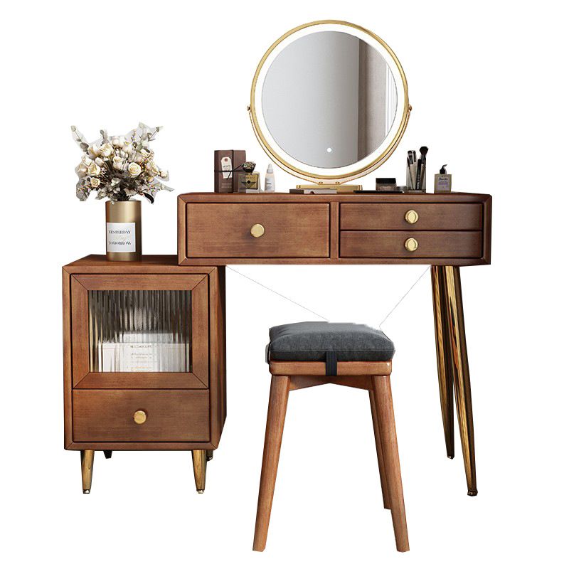 Solid Wooden Vanity Table Drawers Simple Makeup Vanity Table