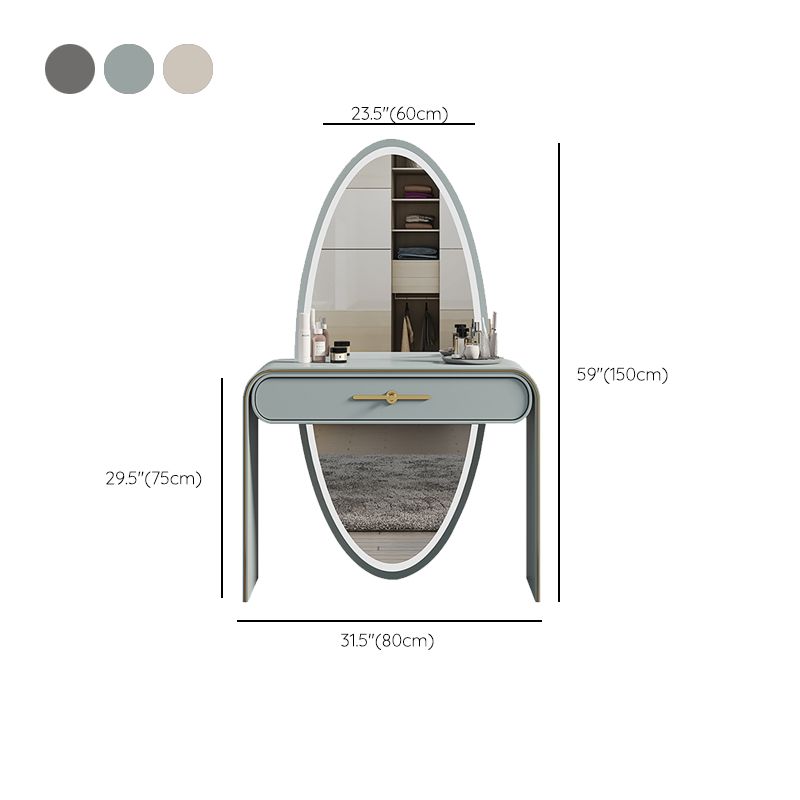 Wooden Standing Vanity Makeup Dressing Table Stool Set 1 Drawer Vanity Desk