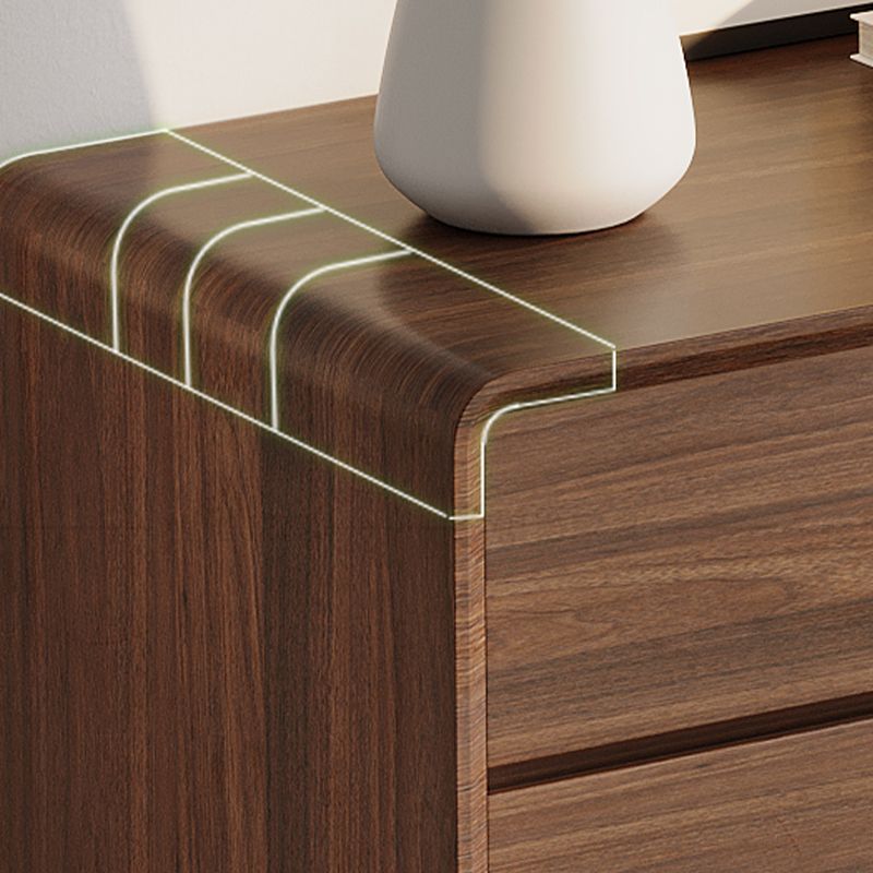 Modern Brown Wood Cabinet Water Resistant Side Cabinet with Drawer