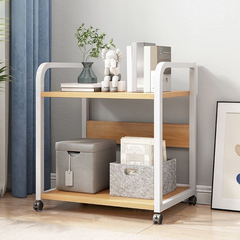 Ladder Wood and Metal Bookshelf, Multi Tiers Contemporary Bookcase for Living Room