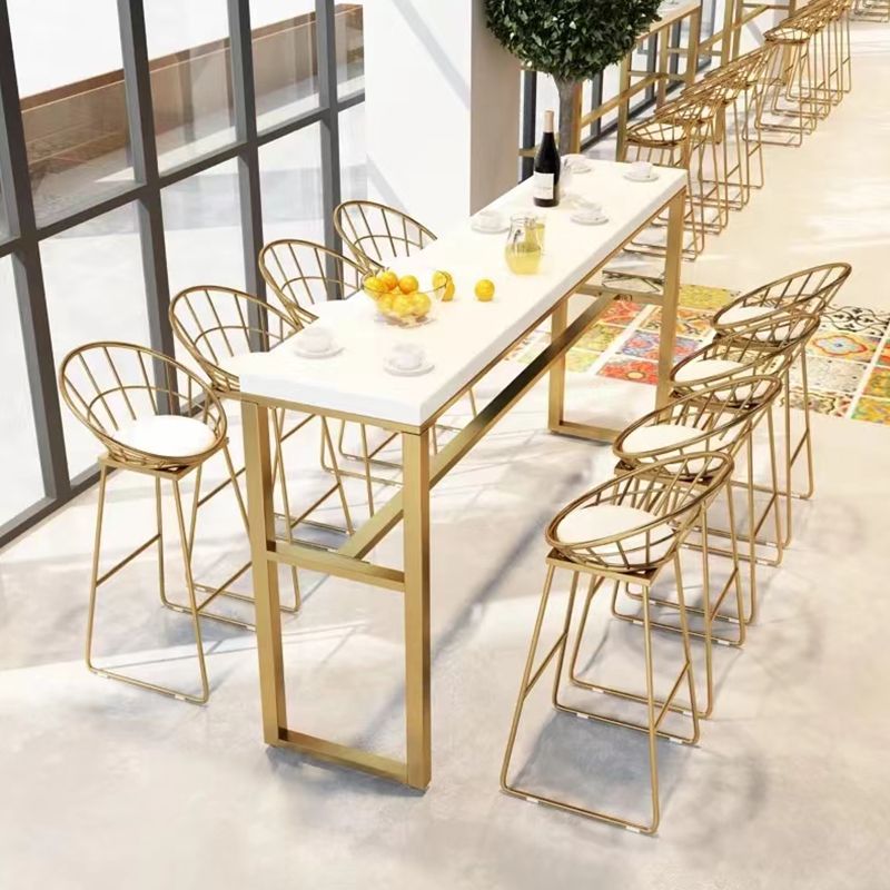 Glam Pub Table Bar Height Rectangle Bar Table for Indoor Use