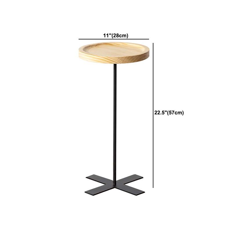 Contemporary Style Side End Table Metal Pedestal Round Sofa Side Accent Table