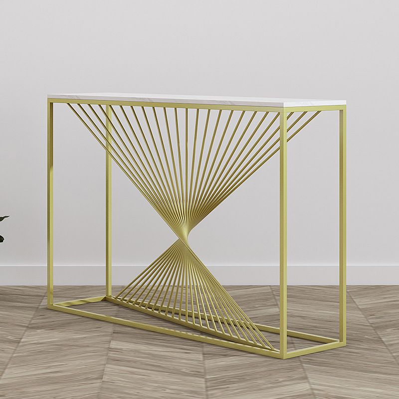 Marble Modern Console Table 11.81-inch Wide Rectangle Accent Table