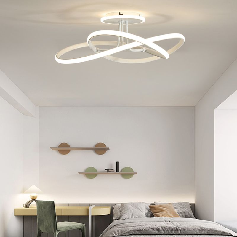 Modern LED Ceiling Light Strip Shape Ceiling Mount Lamp with Acrylic Shade for Bedroom