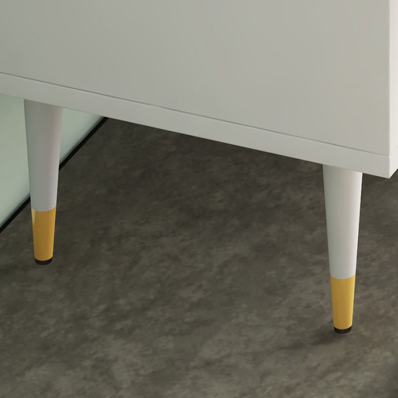 Glam Manufactured Wood Standard Bookcase Vertical Bookcase with Door and Drawers