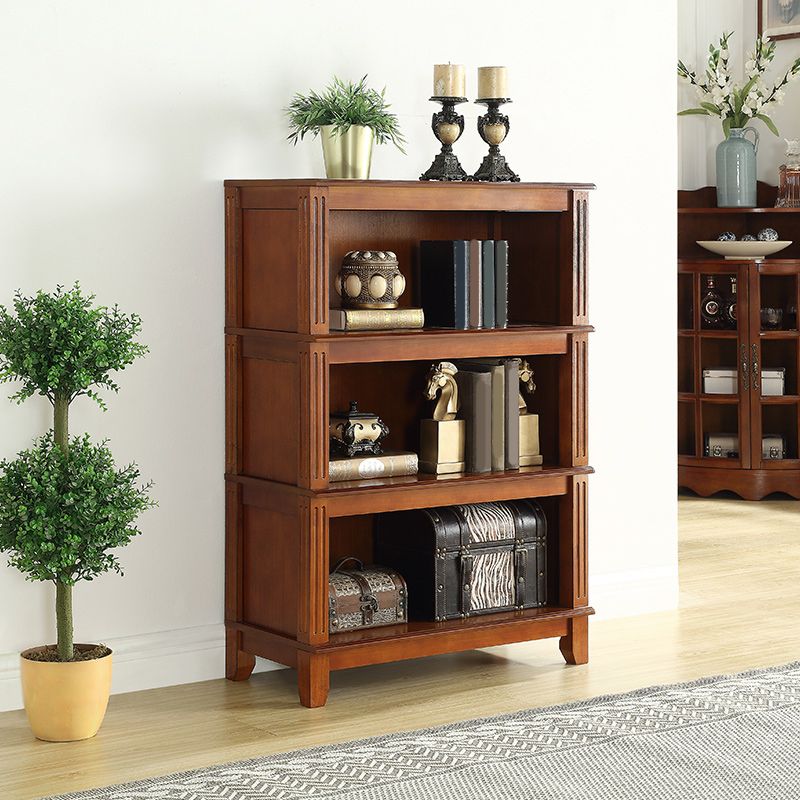 14" Wide Contemporary Shelf Bookcase Closed Back Solid Wood Bookcase