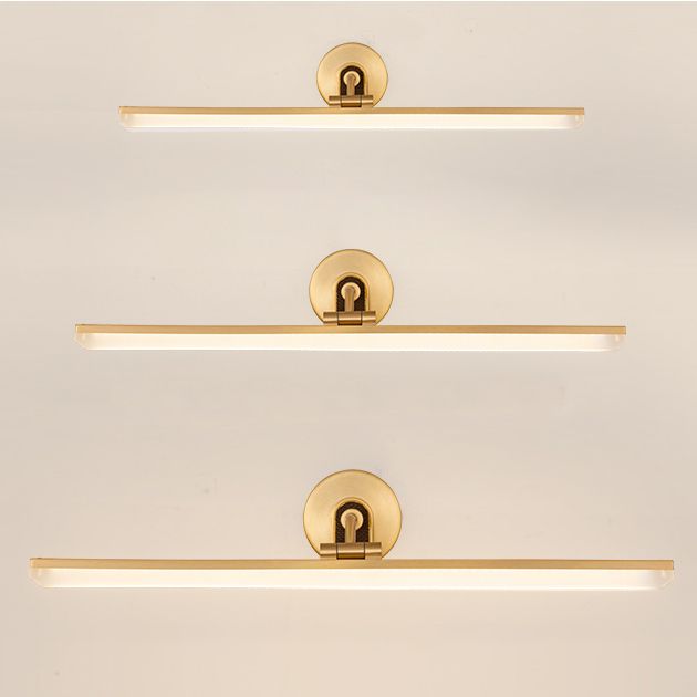 1 Light Linear Mirror Wall Lighting Modern Style Metal Wall Mounted Light Fixture