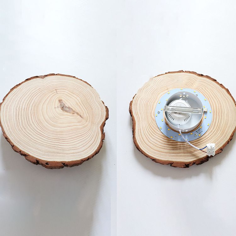 Iluminación de pared moderna 1 Luz de la pared Ligera de madera de madera de lámparas en marrón