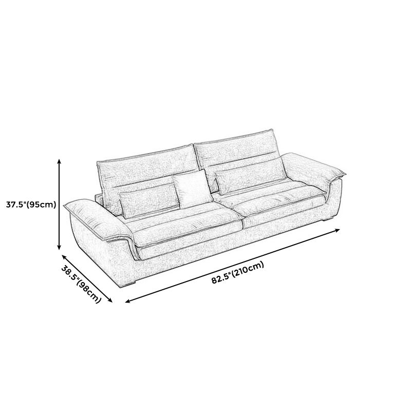 Stain Resistant Stationary Living Room Flared Arm Gray Pillows Sofa