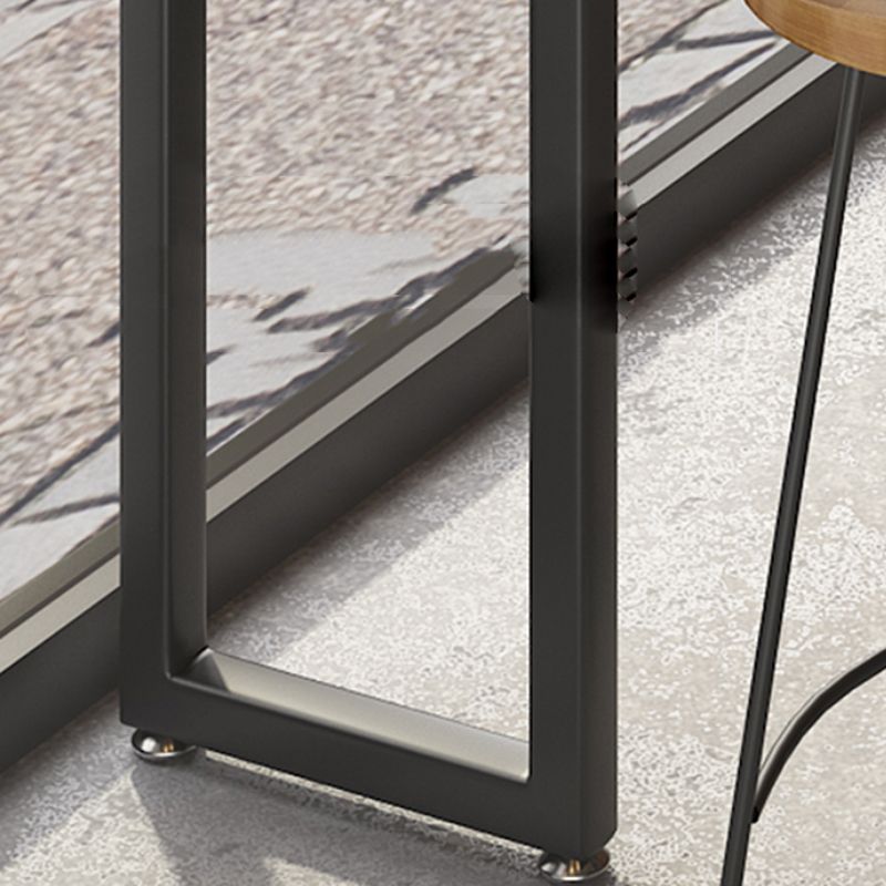 Modern Bar Table Set 1/7 Pieces Rectangle Wood Counter Table with Stools for Balcony