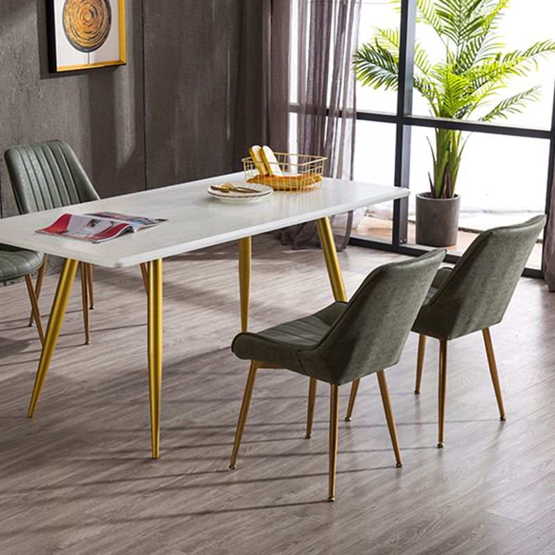 Chaises sans bras de salle à manger en métal nordique, chaise latérale rembourrée pour Restaurant