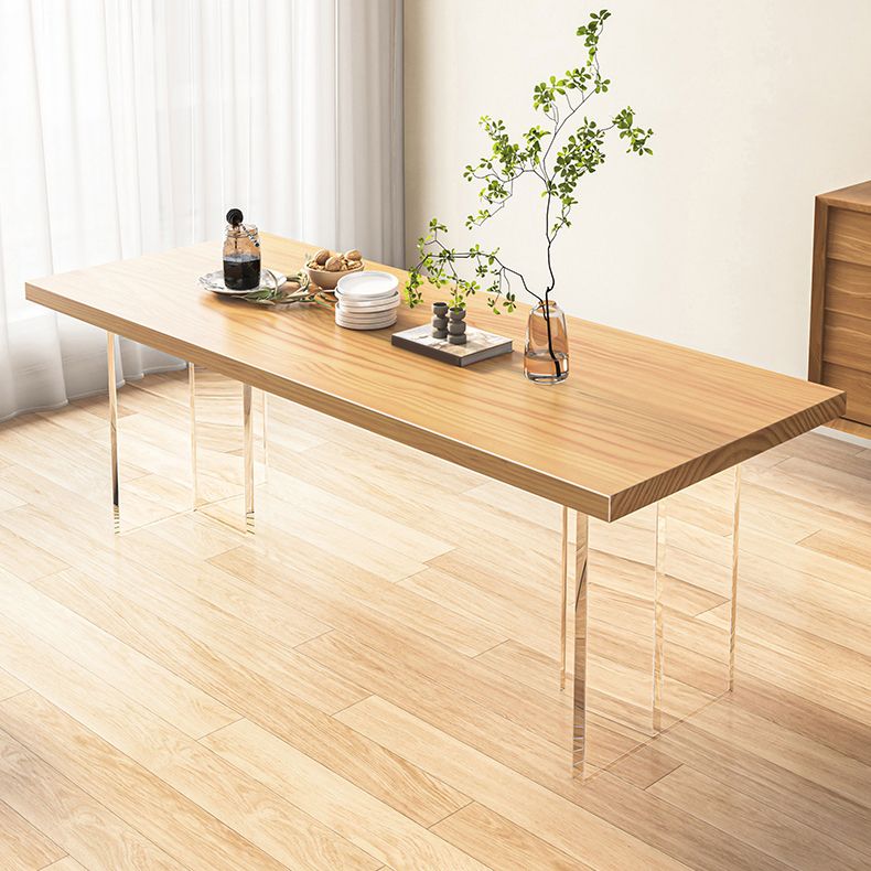 1/7 Pcs Solid Wood Dining Set Modern Rectangle Table Dining Set with Windsor Chairs