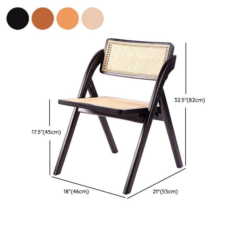 Modern Style Folding Dining Chair Wooden Open Back Side Chair for Living Room