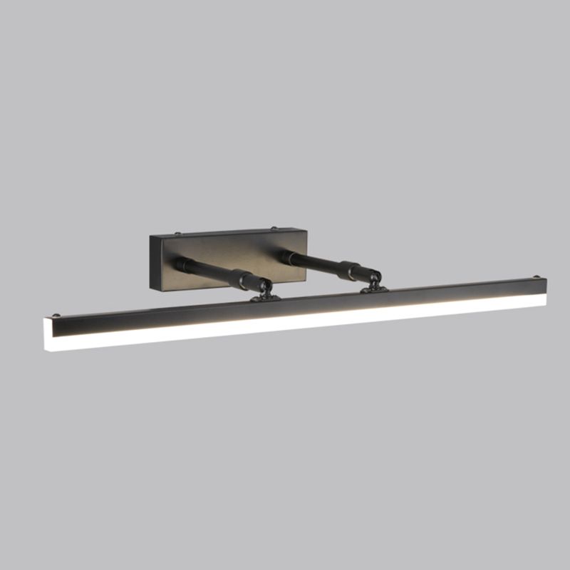 Metal Straight Wall Lamp Nordic Style Black LED Mirror Light for Bathroom