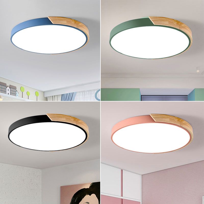 Moderne Makronen-LED-Deckenleuchte aus Eisen mit kreisförmiger Unterputzmontage für den Gang