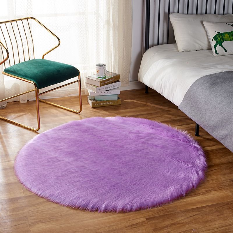 Einfachheit runder Teppich funky einfacher Bereich Teppich Polyester Shag Teppich mit rutschfestem Rücken