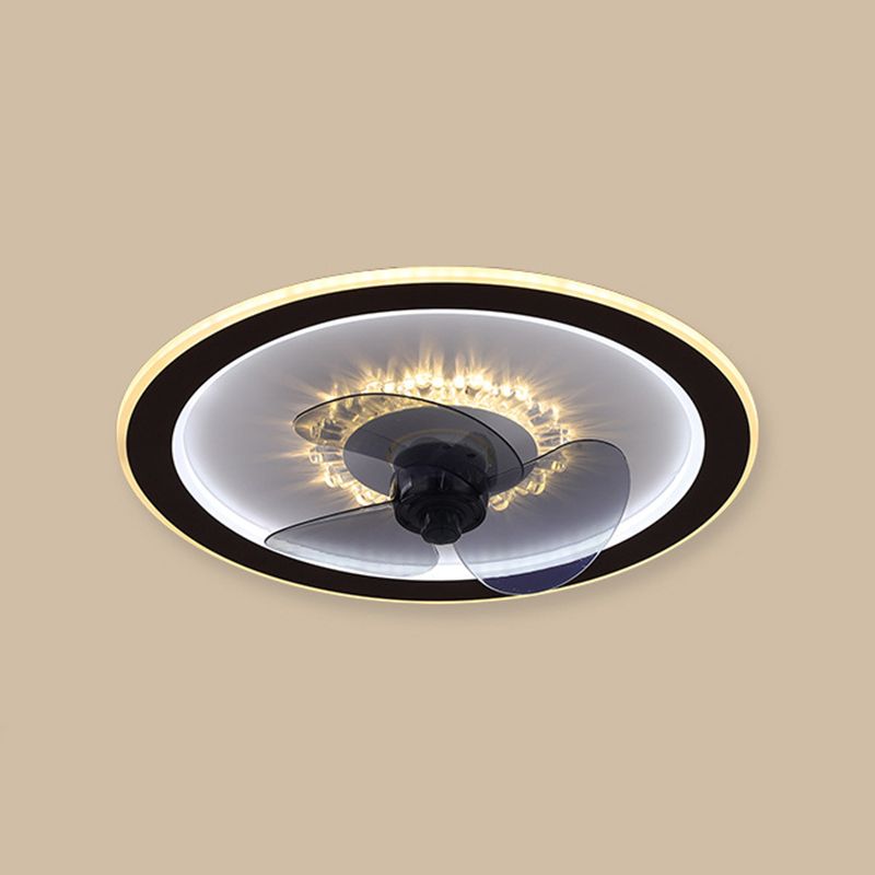 Moderni ventilatori geometrici con soffitto geometrico a ventole a ventole leggera moderna con ombra acrilica