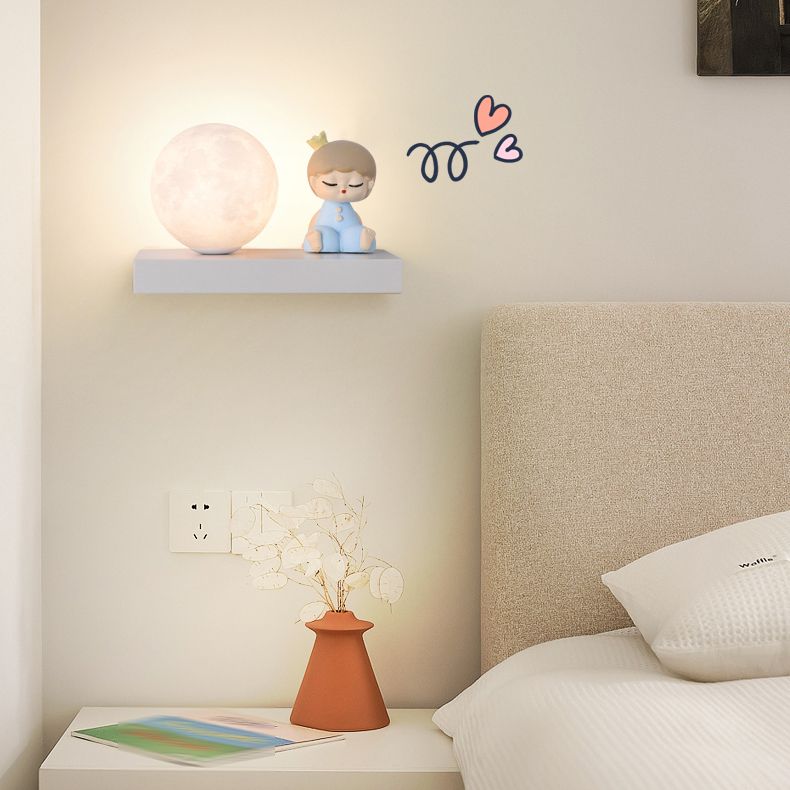 Metal & Wood 1 - Light Wall Light , Kids Style , Round / Square Wall Fixture