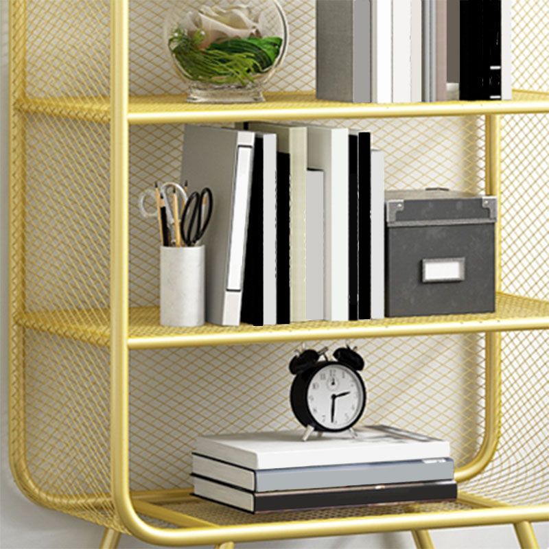 Modern Vertical Bookcase Metal Closed Storage Bookshelf for Bedroom , 31.5" W X 14" D