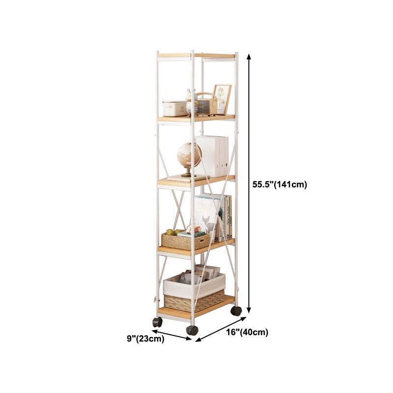 Modern Style Bookshelf Open Back Wood Bookcase for Office Use
