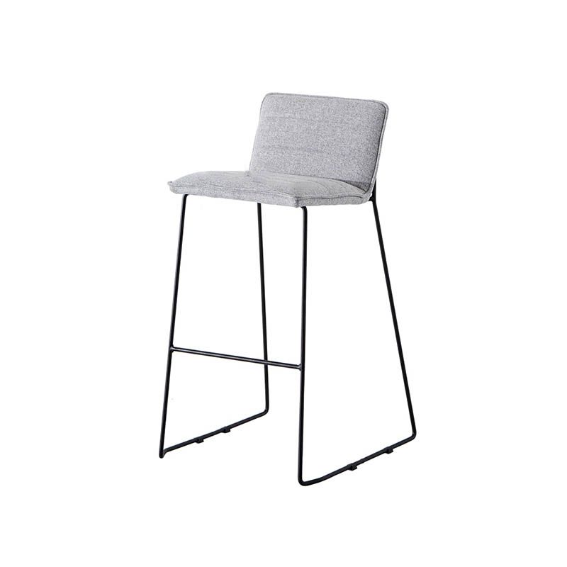Modern Style Backrest Counter Stool with Cushion and Metal Base