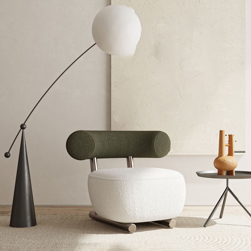 36.22" Wide Parsons Chair Wool Armless Chair for Living Room